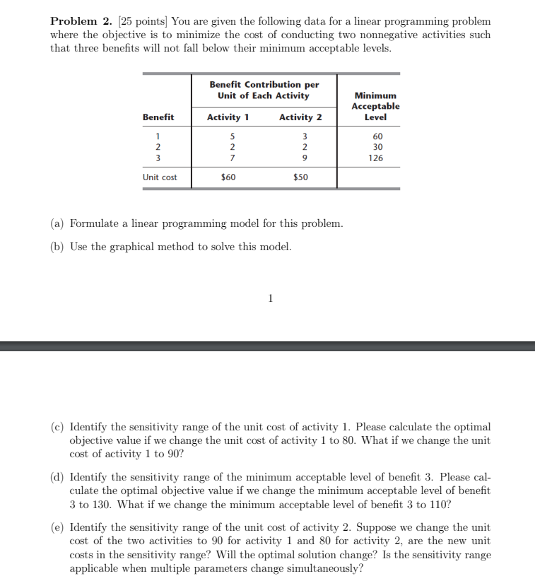 Problem 2. [25 points] You are given the
