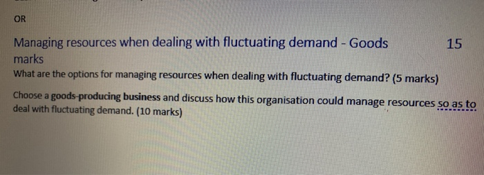 OR 15 Managing resources when dealing with