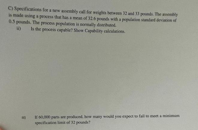 C) Specifications for a new assembly call for