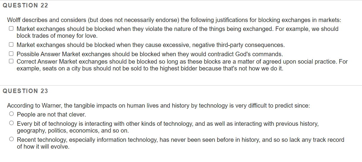 no.22 more than one answer QUESTION 22 Wolff