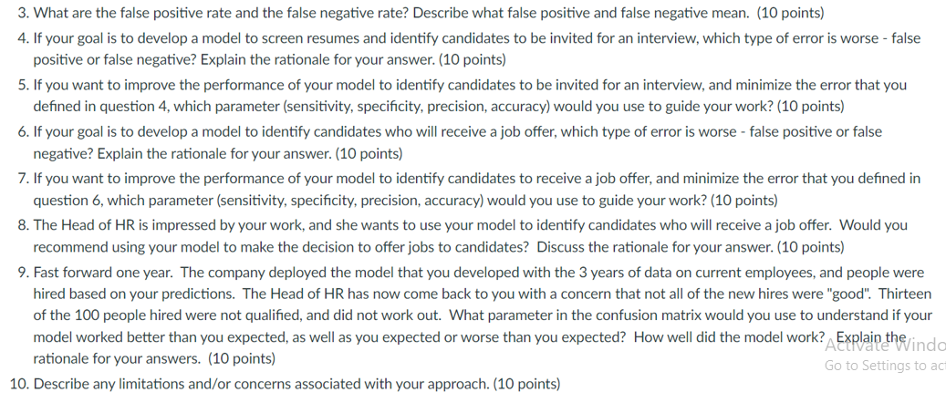 Kindly answer from Question 3 You are the head of