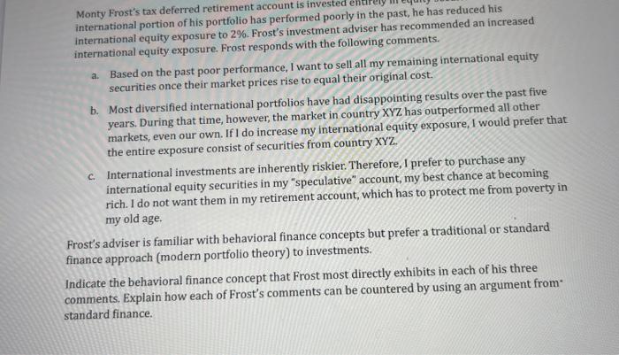 please answer as much as possible thanks. Monty