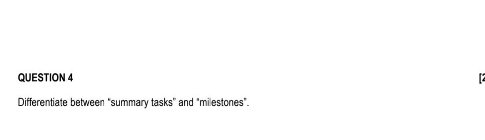 Differentiate between summary tasks and milestone