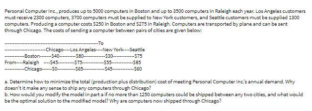 Personal Computer Inc., produces up to 5000