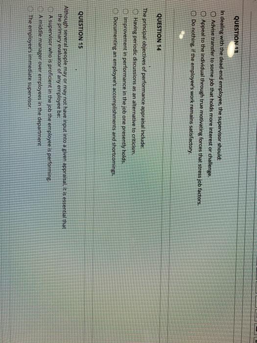 QUESTION 7 Which of the following is the greatest