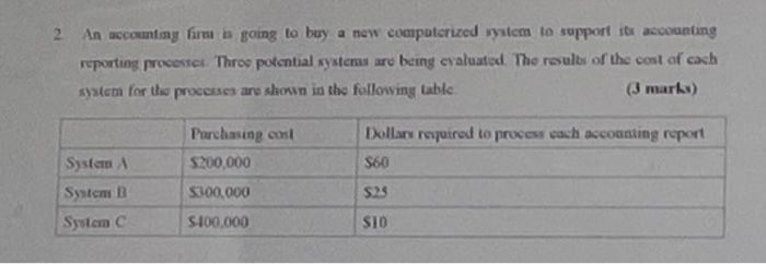 2 An accounting firm is going to buy a new