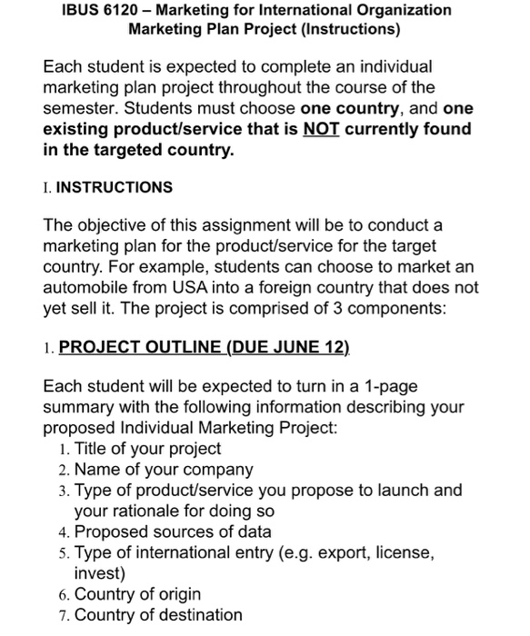 IBUS 6120 - Marketing for International