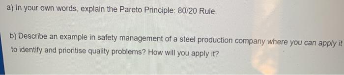 answer it fast a) In your own words, explain the