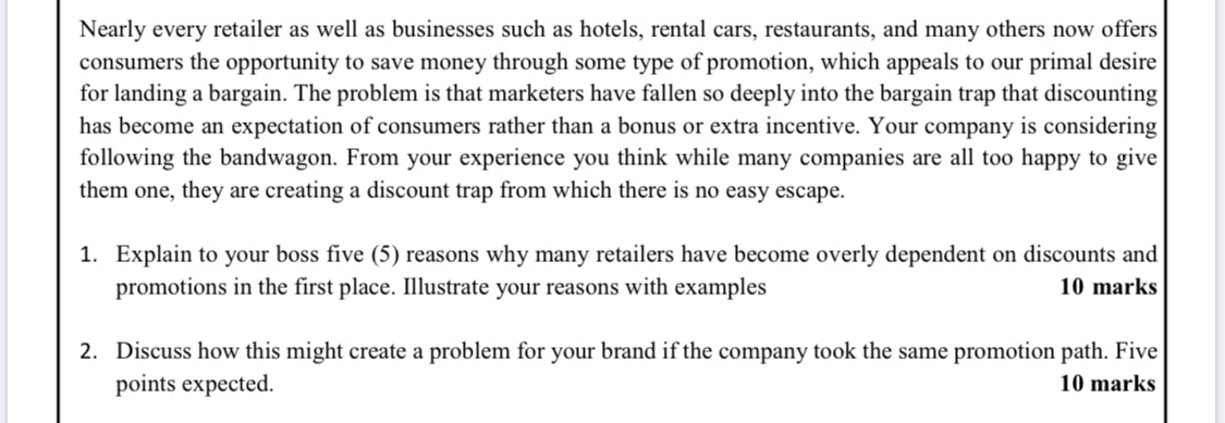 THIS IS A MARKETING QUESTION BUT THERE IS NO SLOT