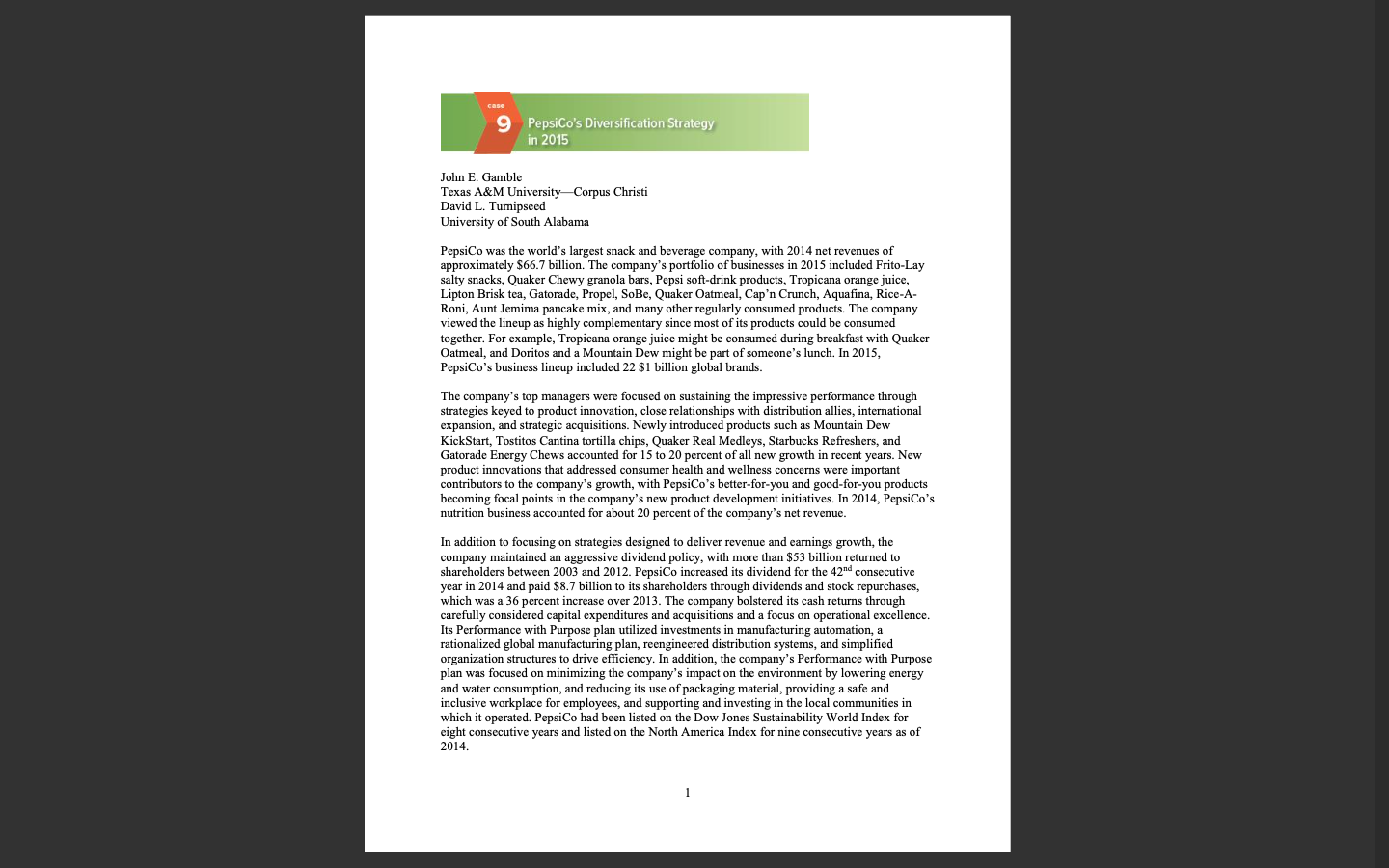 What is PepsiCos corporate strategy? Briefly