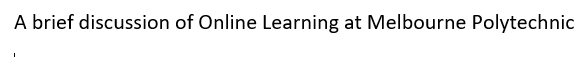 A brief discussion of Online Learning at