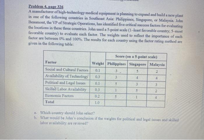 Problem 4. page 326 A manufacturer of