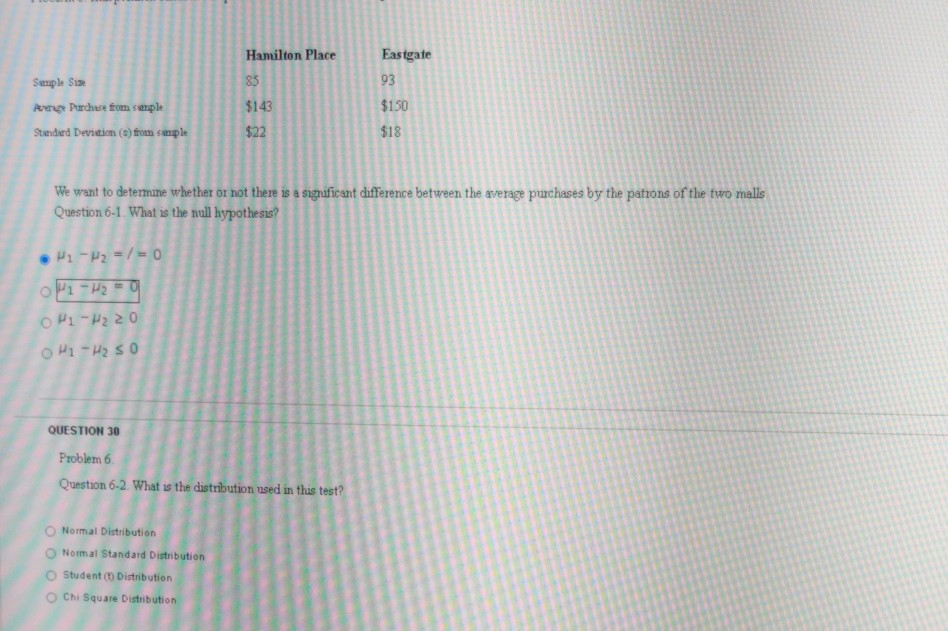 PLEASE ANSWER QUESTION 30 Hamilton Place Sexple