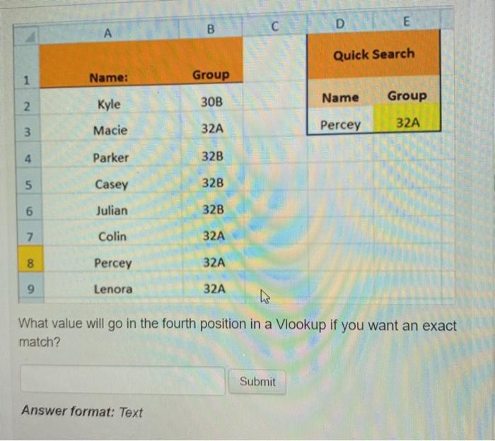 D E A B Quick Search 1 Name: Group Name Group 2.