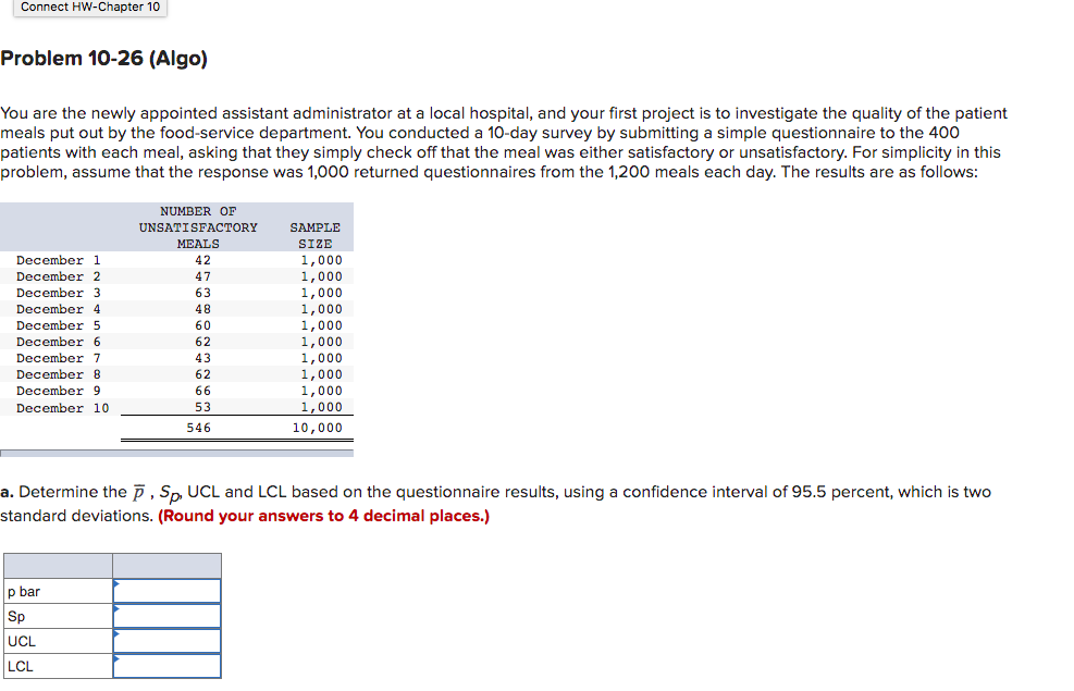 Connect HW-Chapter 10 Problem 10-26 (Algo) You