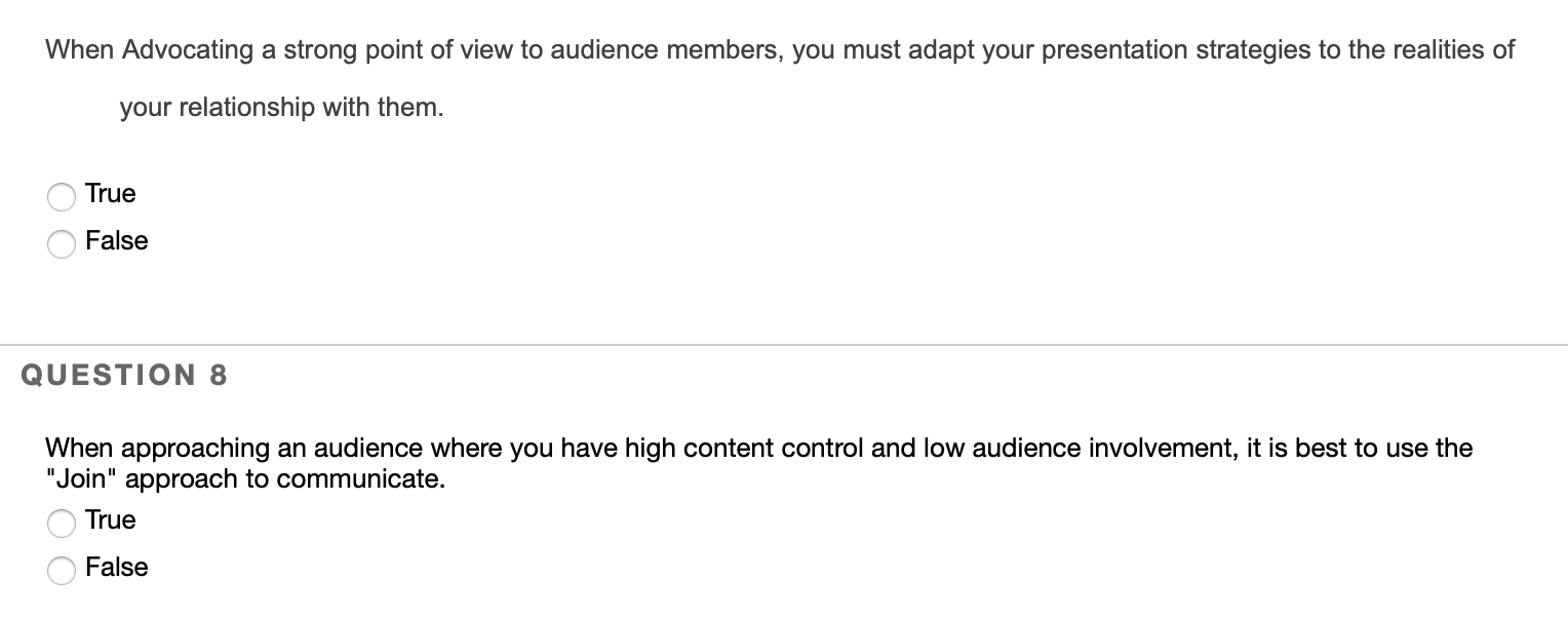 When Advocating a strong point of view to