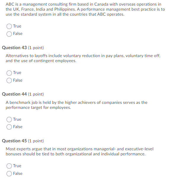 Please answer all asap. ABC is a management