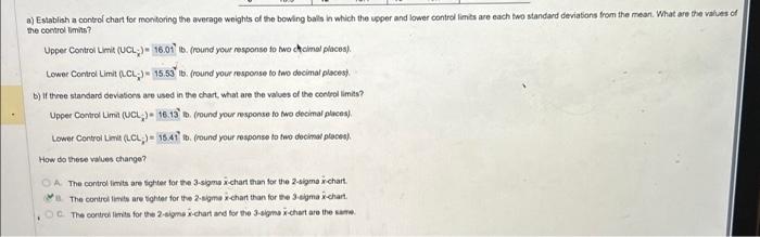 a) Establah a control chart for montoring the