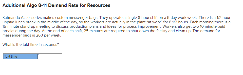 Additional Algo 8-11 Demand Rate for Resources