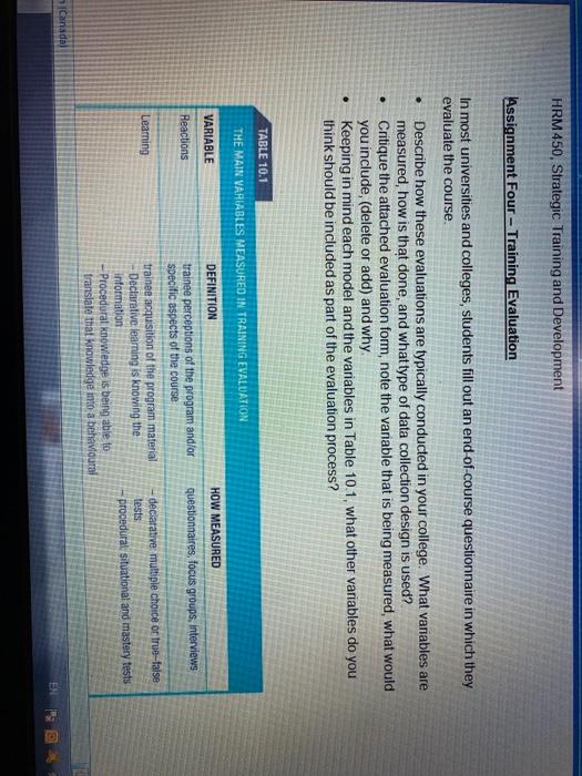 HRM 450. Strategic Training and Development