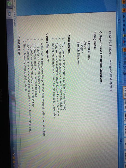 HRM 450. Strategic Training and Development