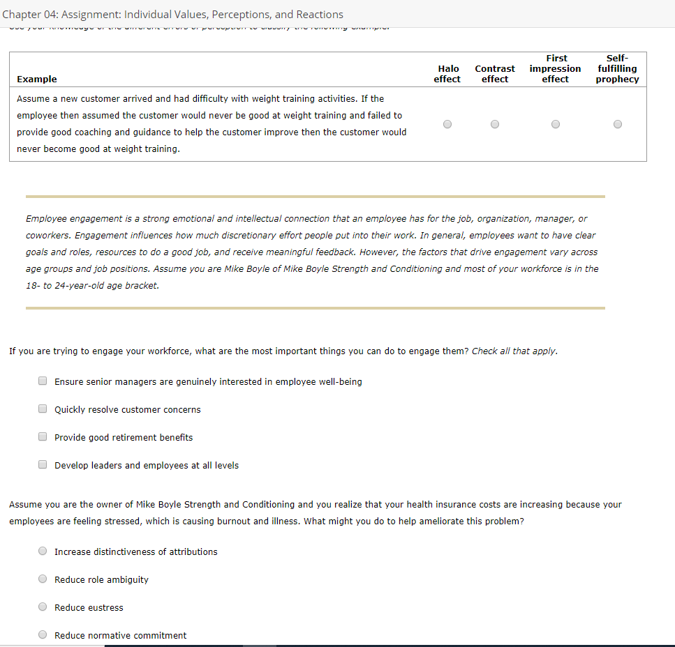 Chapter 04: Assignment: Individual Values,