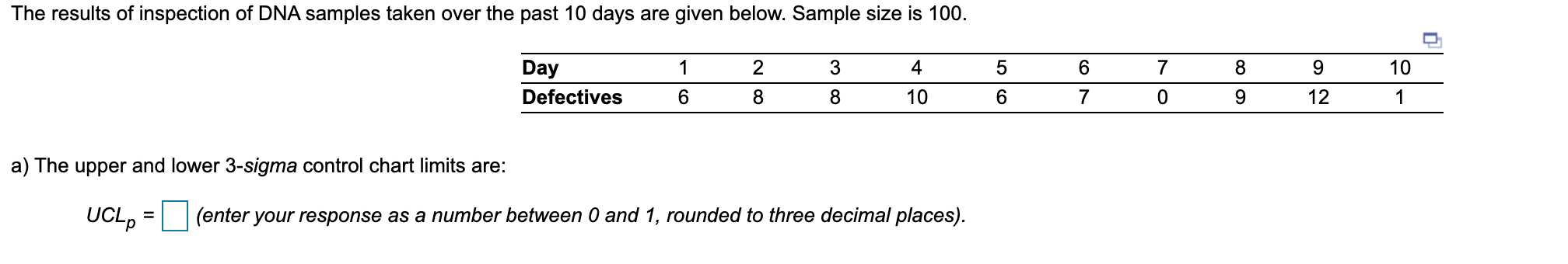1. The upper and lower 3-sigma control chart
