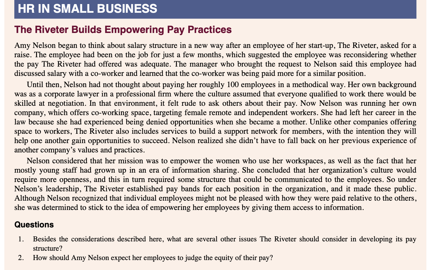 HR IN SMALL BUSINESS The Riveter Builds