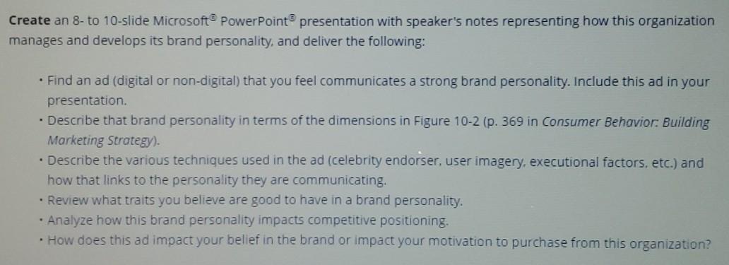 Create an 8-to 10-slide Microsoft PowerPoint