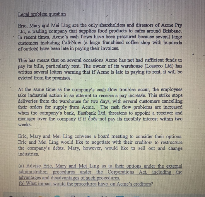 use irac pattern Legal problem question Eric,