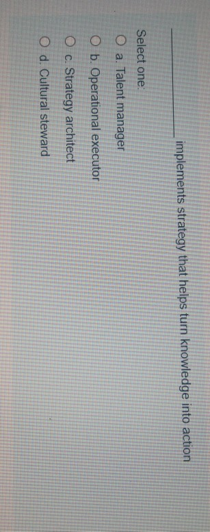 implements strategy that helps turn knowledge