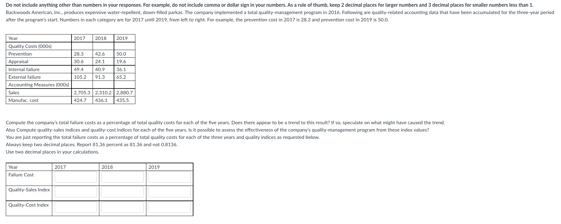 Do not include anything other than numbers in