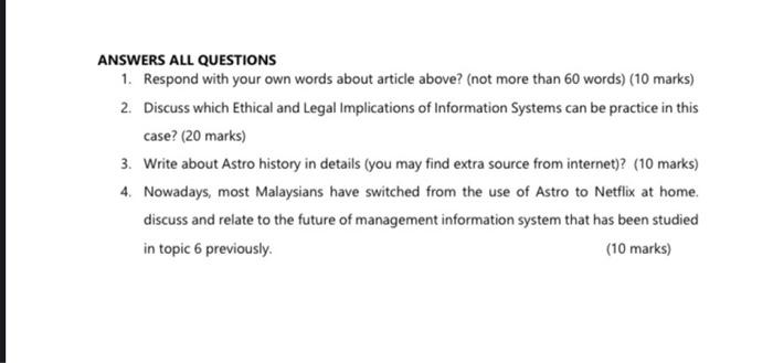 management information system subject PROBLEM