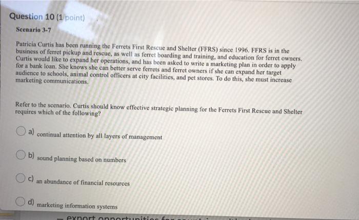 please answer all questions Question 7 (1 point)