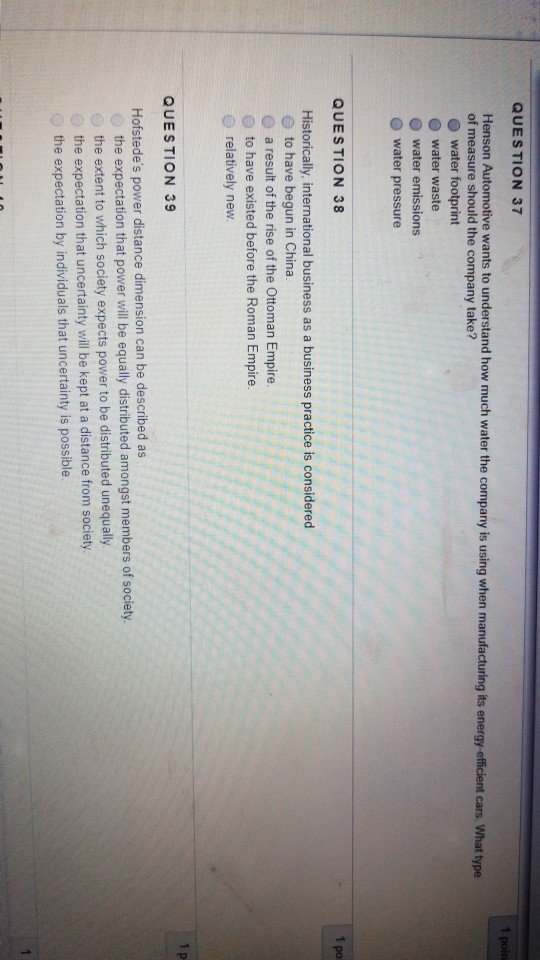 QUESTION 37 1 poin Henson Automotive wants to