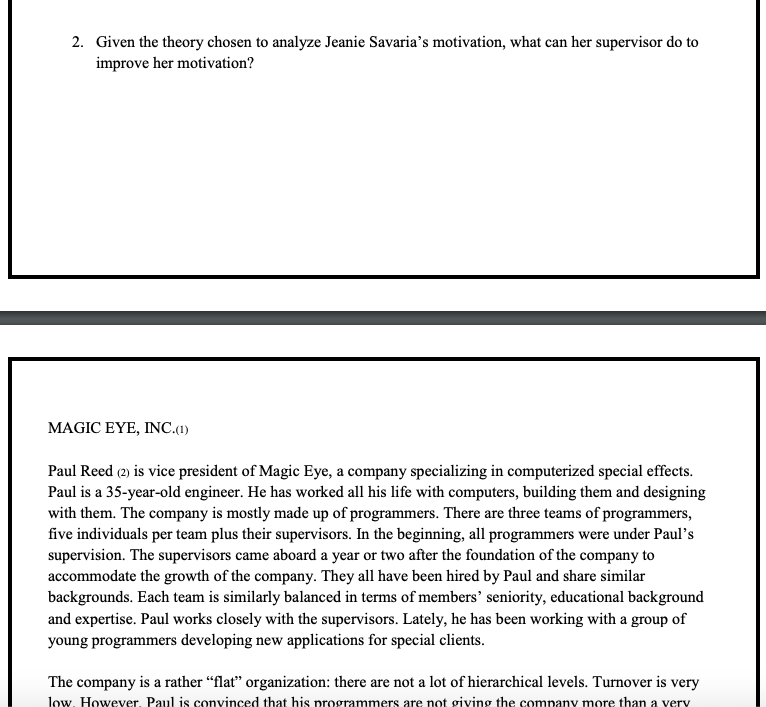 Work Motivation One way to think about motivation