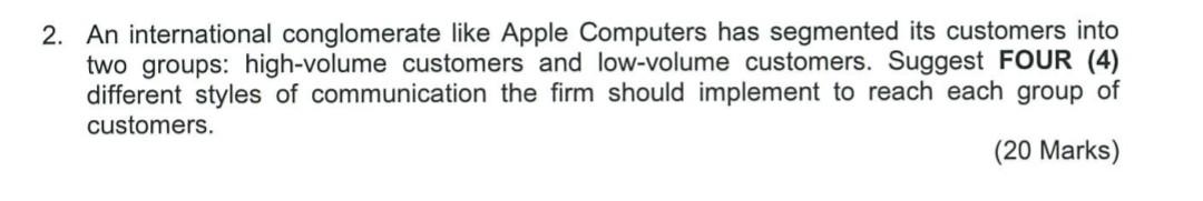 2. An international conglomerate like Apple