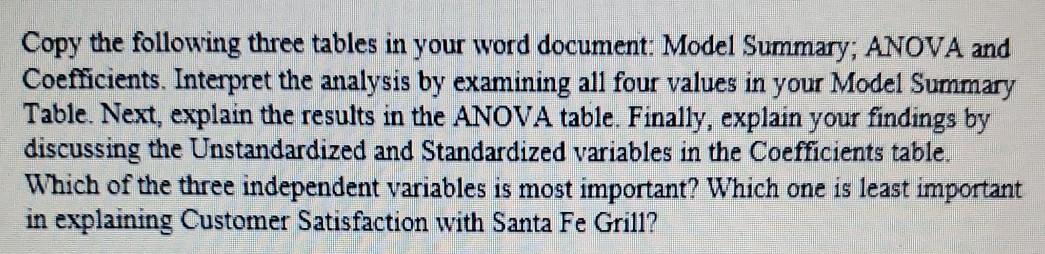 The last part of the assignment is to develop a