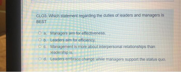 CLO3: Friendliness with a purpose describes O a.
