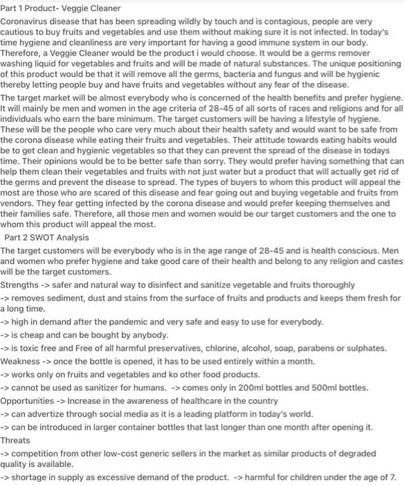 Turn in Your Final Marketing Plan for your Chosen