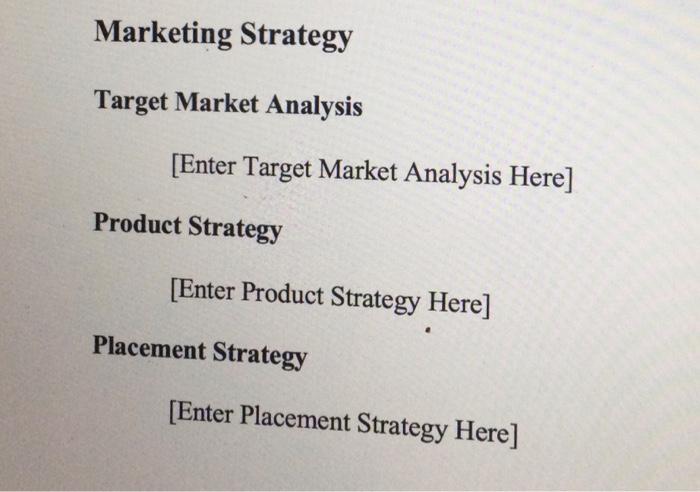 Turn in Your Final Marketing Plan for your Chosen