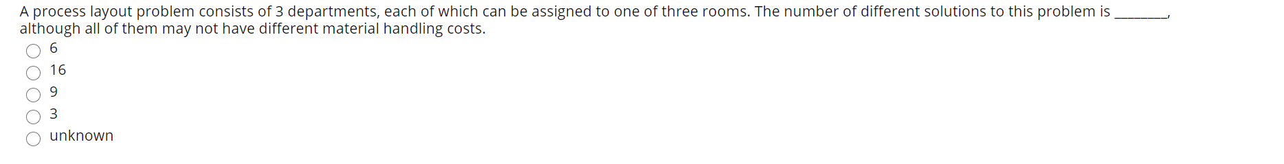 A process layout problem consists of 3