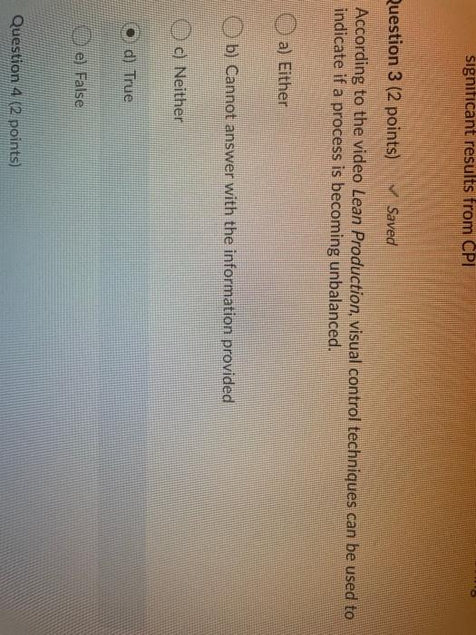 significant results from CPI Ruestion 3 (2