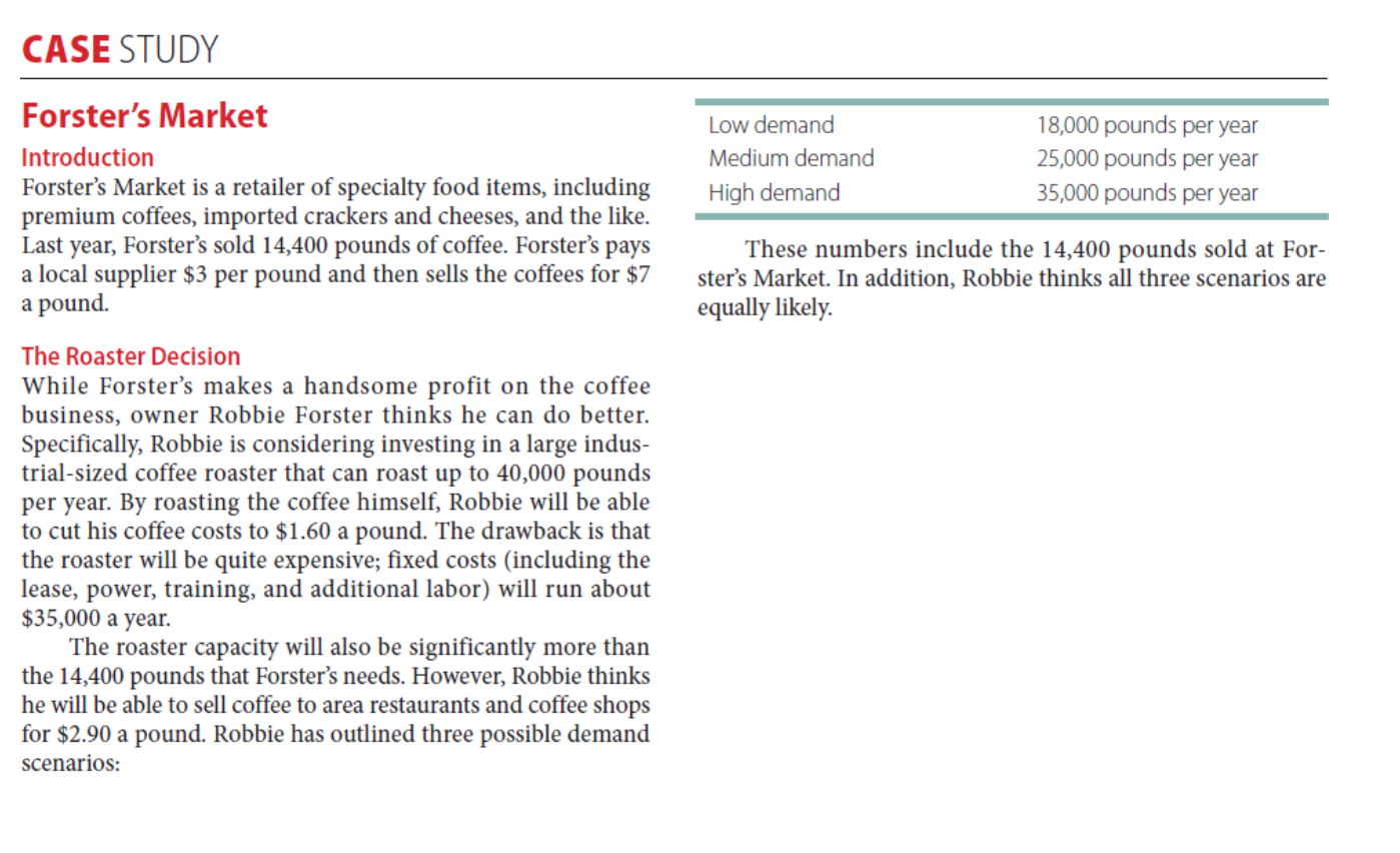Q2. After reading CASE STUDY (Forsters Market on