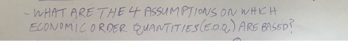 - WHAT ARE THE 4 ASSUMPTIONS ON WHICH