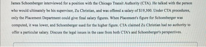 James Schoenberger interviewed for a position