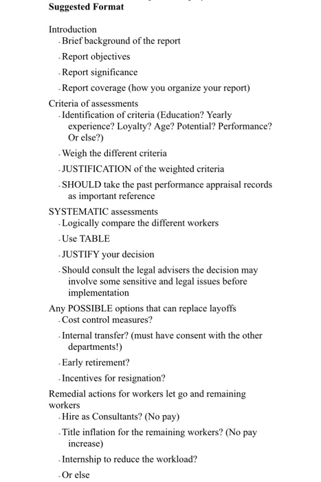 Case: Laying Off Workers Every manager, at some