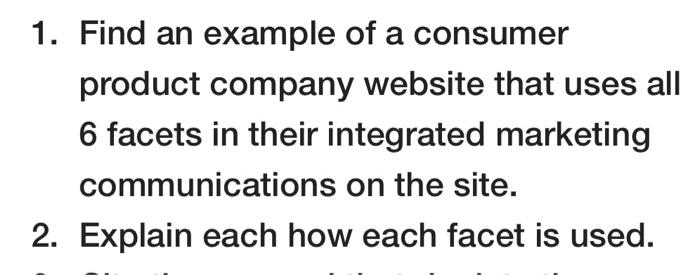 1. Find an example of a consumer product company