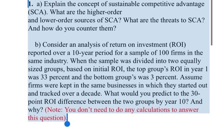 1. a) Explain the concept of sustainable