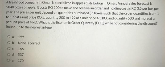 A fresh food company in Oman is specialized in